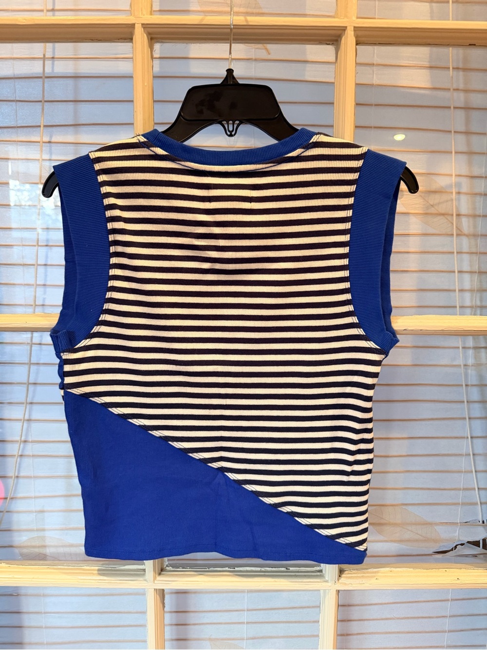 Maeve Cobalt Blue Ribbed Muscle Tank Top - Picture 3 of 4